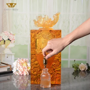 Crystal Glass Wedding Party Events Decoration Mukhallat 1L Perfume Fountain Dispenser Bottle