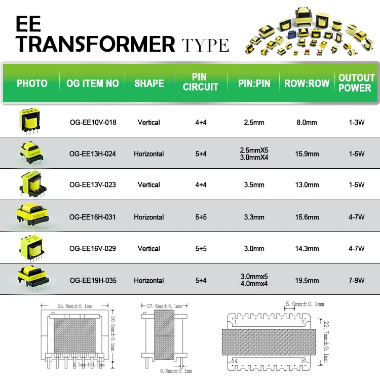 EE10 220v 110v Transformer 3000w High Frequency Transformer