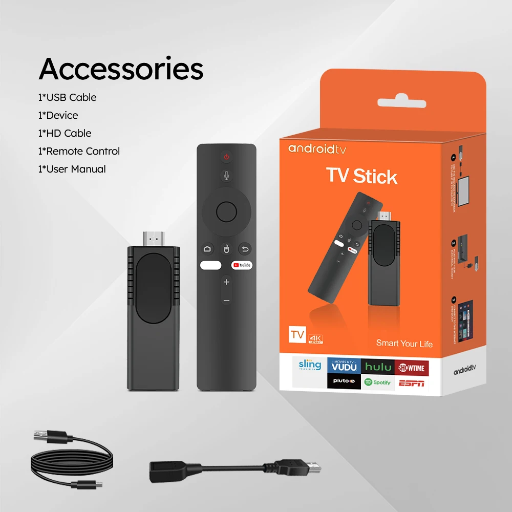 New Mi U8 TV Stick BT Voice Remote Dual Wifi HDR Android 10 TV Box 4K Quad Core Set-top Box Fire Tv Stick Q6 With Magistv