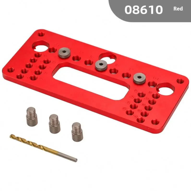 TEBAK W-130 Woodworking Aluminum Cabinet and Drawer Drill Guide for Handle Holes Locating