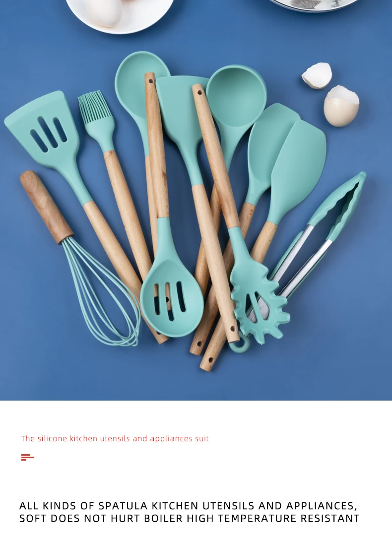 Silicone Cooking Utensil Set 12 Pcs Nonstick Silicone Kitchen Utensils
