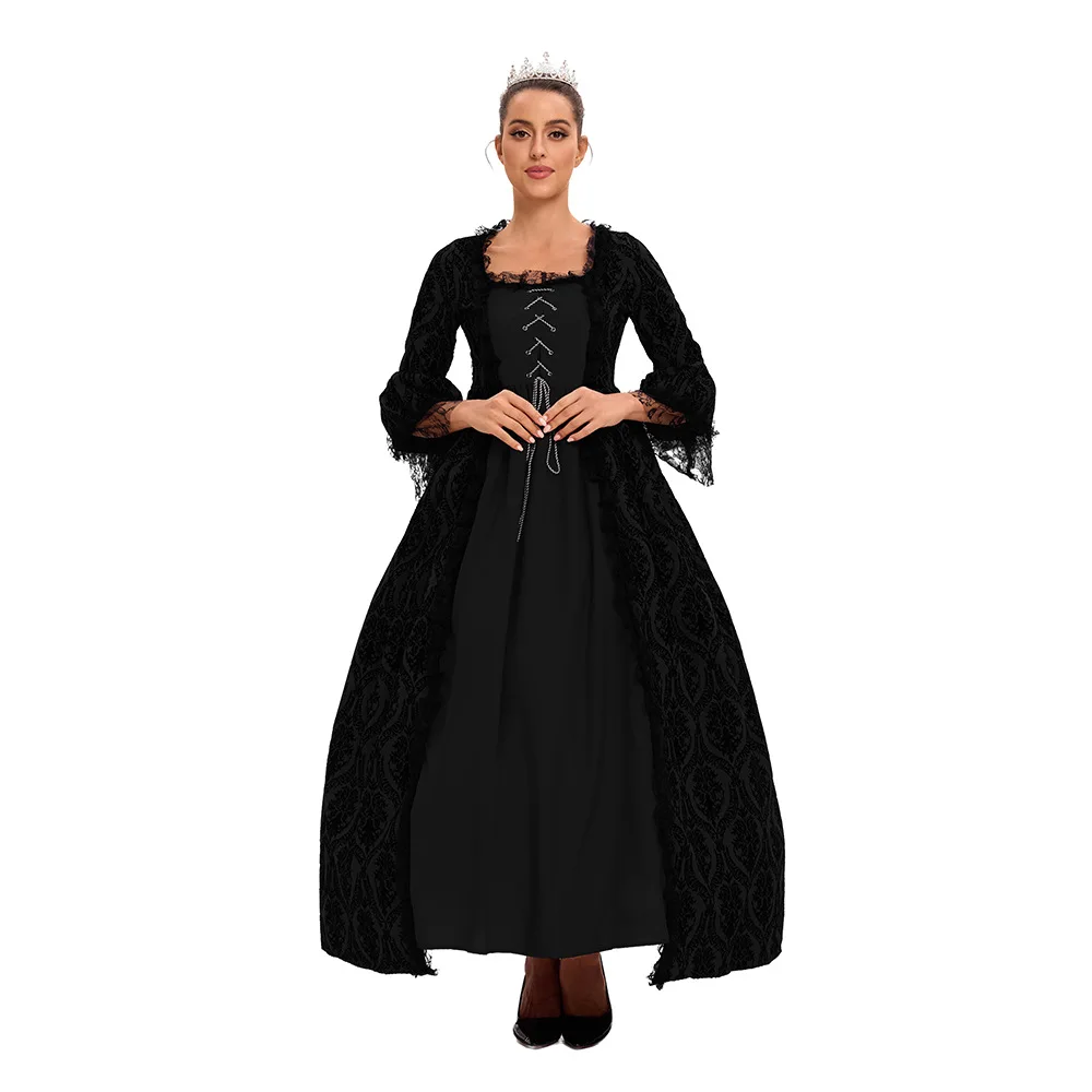 black medieval dress renaissance Mona Long Sleeve Mini Dress | Black | Dresses main image 0