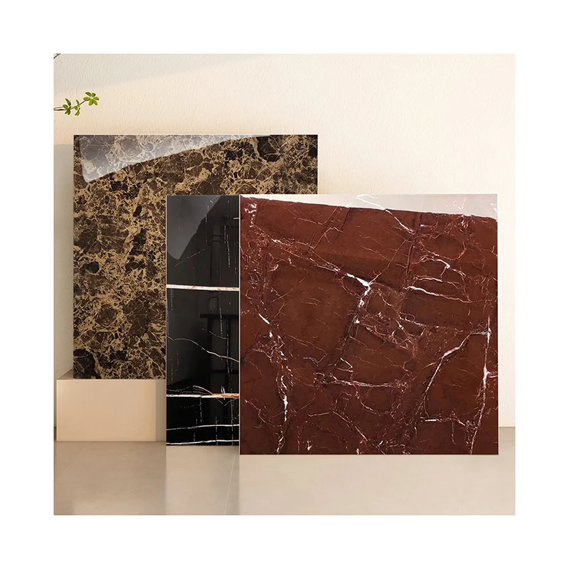 Carrelage sol et mur poli effet marbre Bavaro ambre 120x120 cm - Réflex