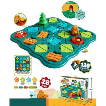 Gioco Da Tavolo Costruzione Strade Logiche - STEM, 3 Modalità (Singolo, Staffetta, Competizione), 200+ Sfide, 4-7 Anni - 2