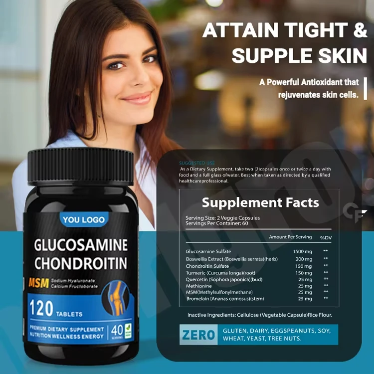 OEM Private Label Private Label Msm Gummies Joint Support Supplement Glucosamine Chondroitin Capsules