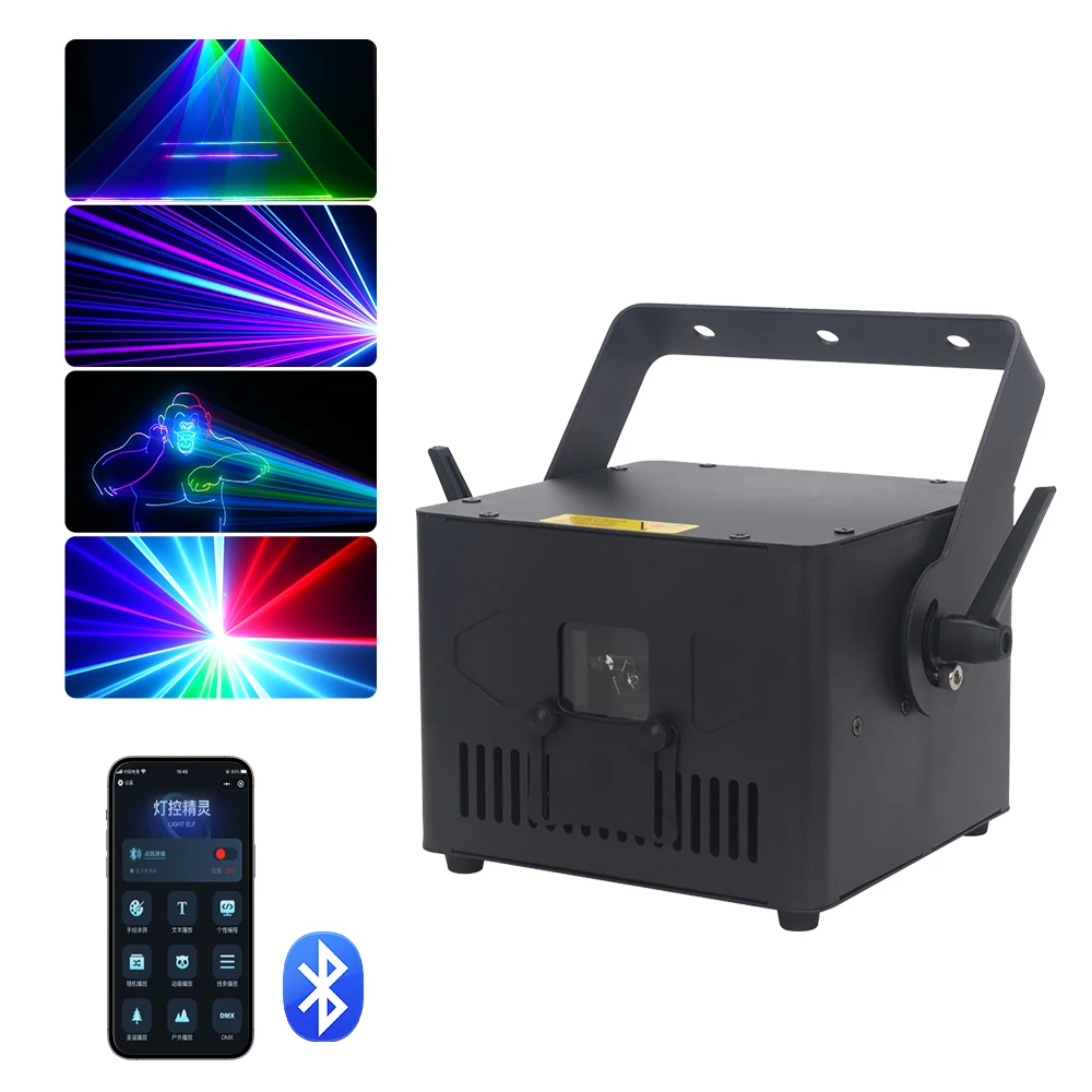 5W RGB Full Color 3D Animation DJ Laser Light - Bluetooth DMX
