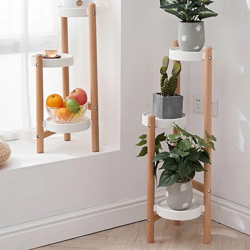 Support De Plante D'Angle Intérieur 3 Niveaux Étagère En Métal