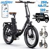 Fatbike da strada pieghevole nera
