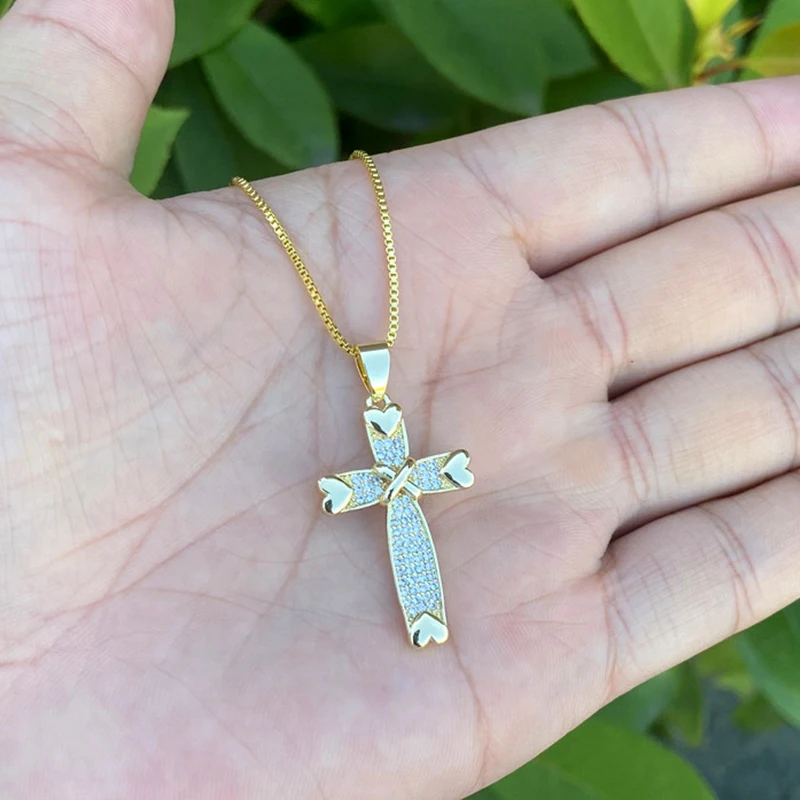 Mycitta CZ Pendant Necklace For Women - 14K Gold Plated, Tree Of Life/Cross Teardrop, Gift For Wedding/Birthday - View #6