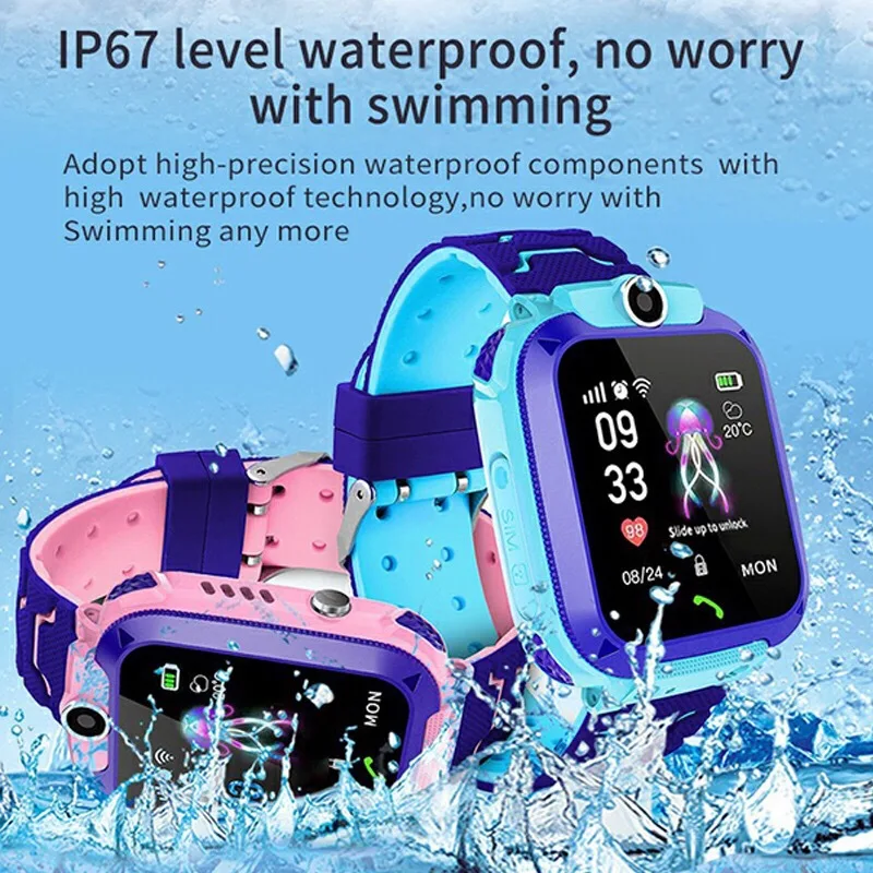 Kids Smart Watch with SIM Card IP67 Waterproof GPS Tracker