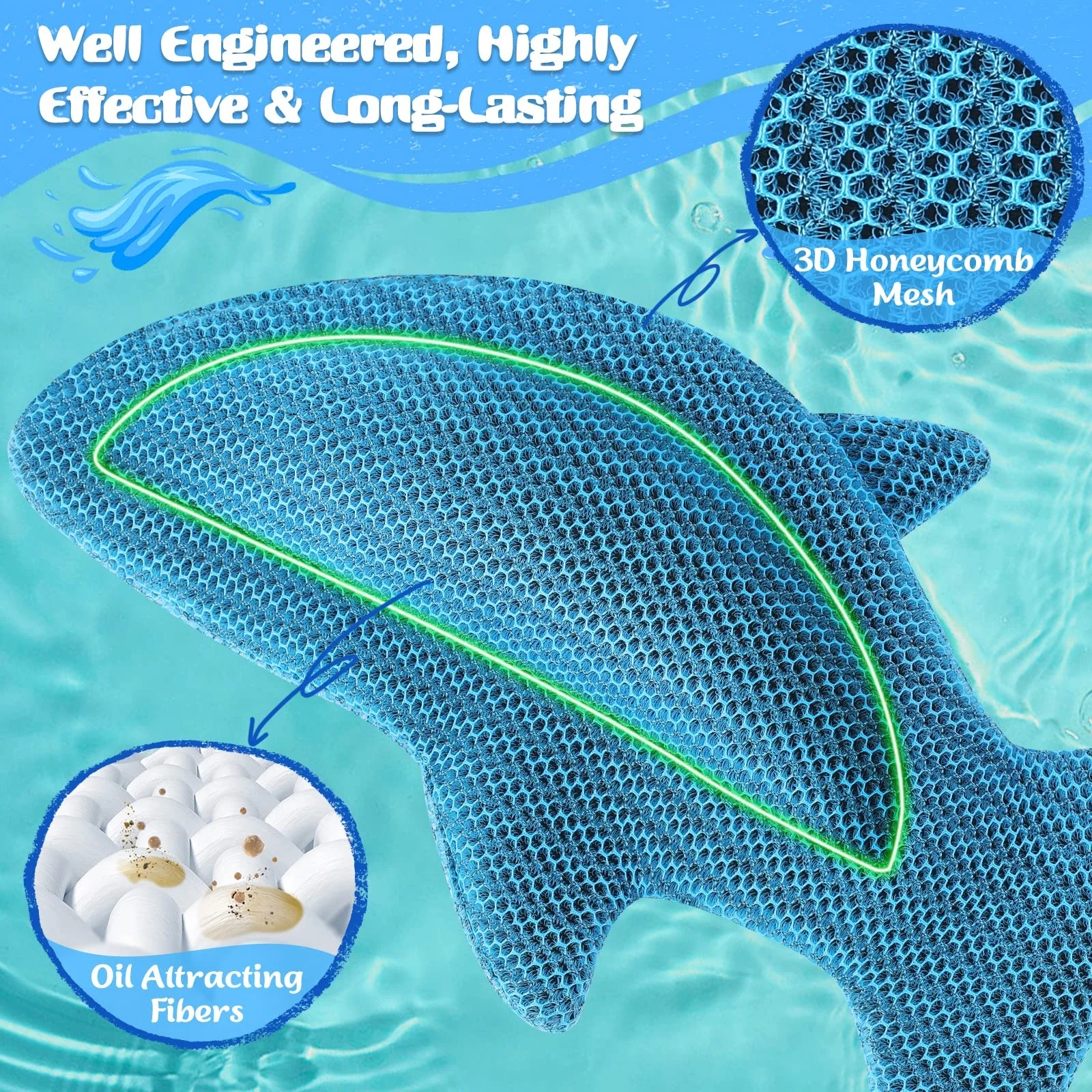 Hot Tub Scum Absorber Spa Cleaner Reusable Oil Absorbing Sponge For