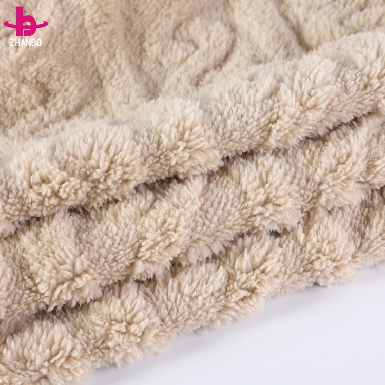 Luxurious Extra Thick Reversible Jacquard Sherpa Fabric Factory Ome