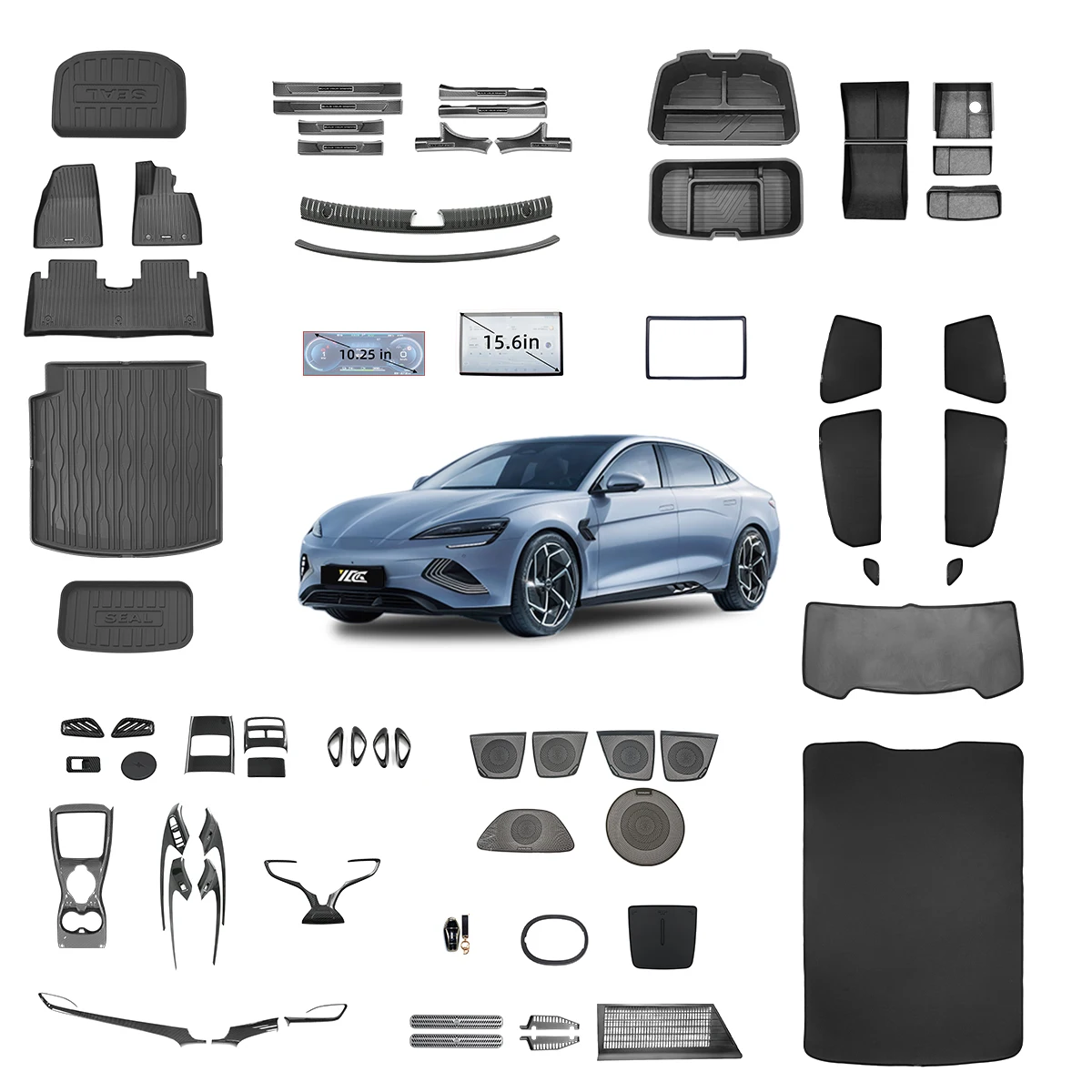 إكسسوارات داخلية لـ BYD Seal 7 Dm-i، إكسسوار زينة قطع داخلية للسيارة مصنوعة من مادة ABS