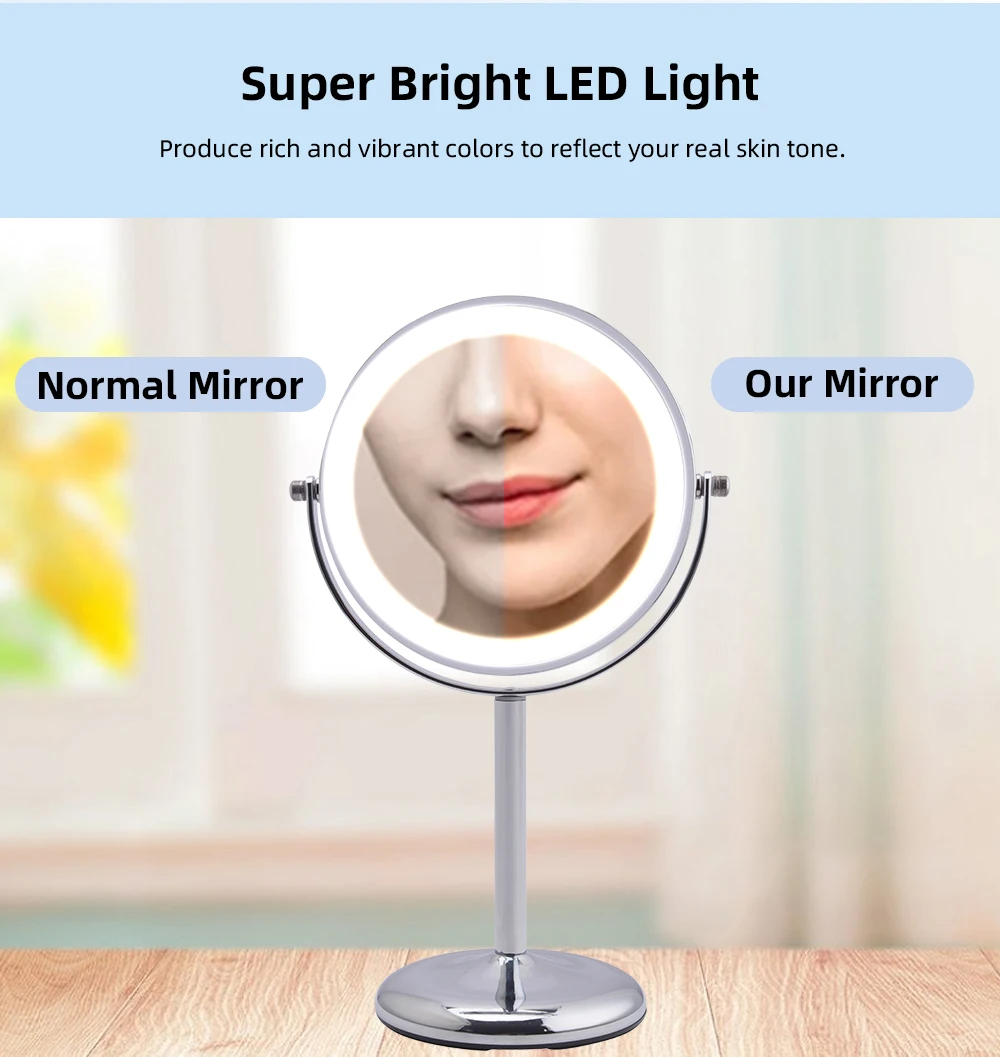 Best Quality Chrome Double Sides Makeup Mirror Magnification Desktop