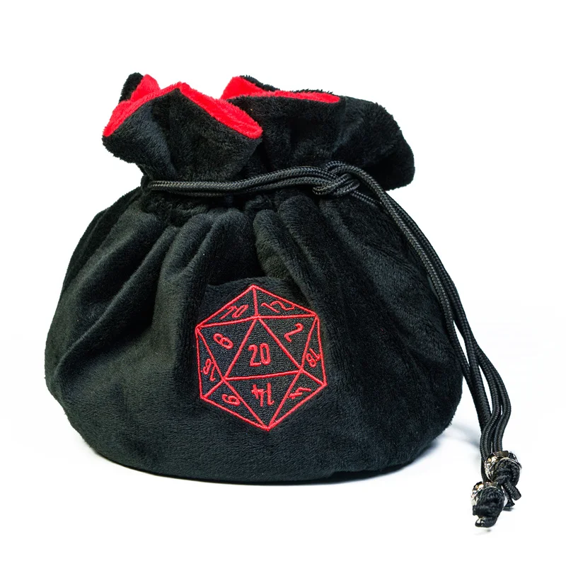 Udixi Dnd Large Flannel Drawstring Dice Bag Role Playing Dice For Dungeons And Dragons Pockets