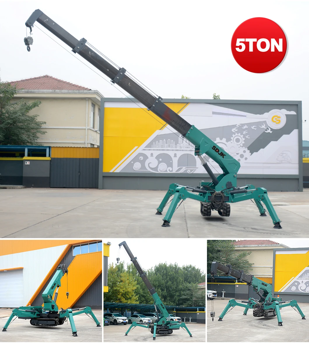 China Hydraulic 5ton Crawler Crane Multifunctional 3ton Mini Spider