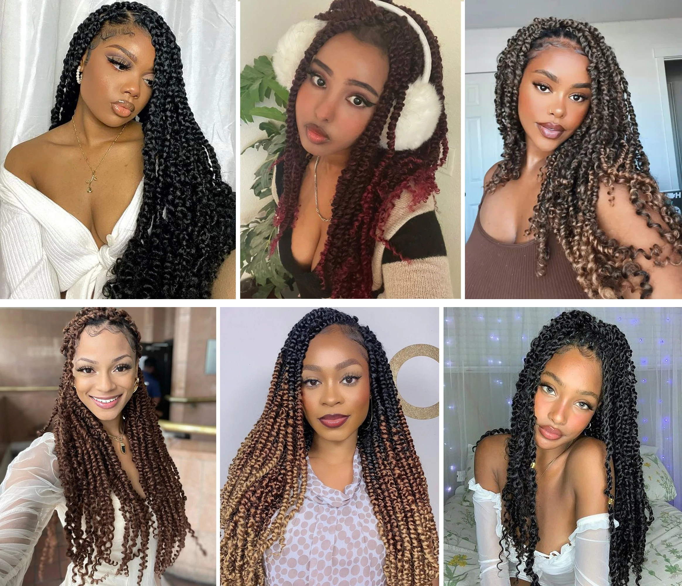 Häkelhaar Wasserwelle Xtrend Passion Twist Häkelhaar - 7 Packungen, 12  Zoll, Wasserwelle, T27 Farbe Bohemian Curl Flechten 12 Zoll, image size:2328x2000