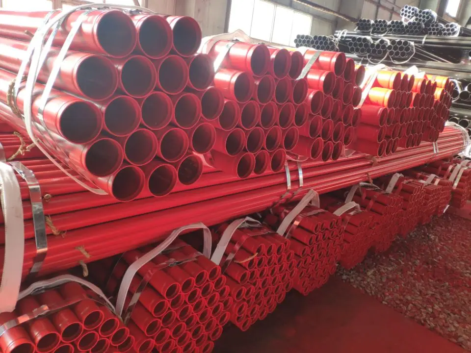 Sprinkler Pipe Grooved End Color Red Ral3000 With FMUL Certification