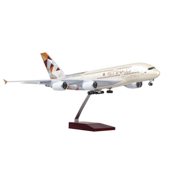 45.5cm A380 diecast aircraft 1/160 aiplane A380 Etihad Airline Plane Model with Landing Gear factory direct