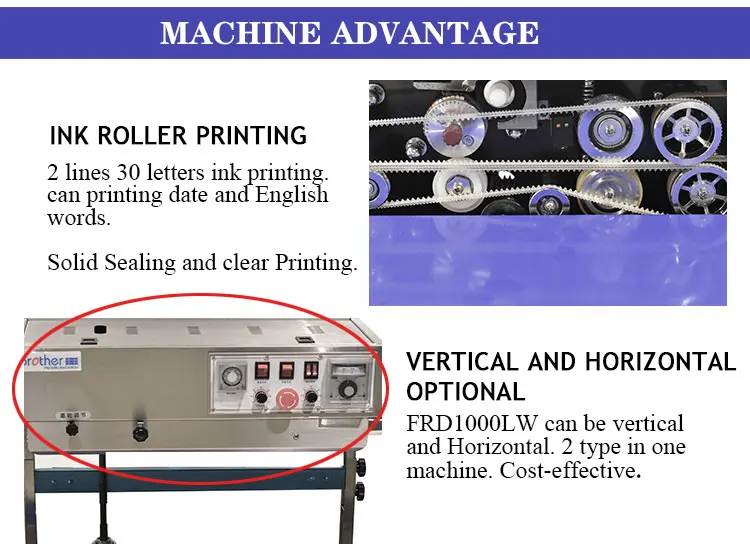 Frd1000lw Brother Continuous Band Sealer Machine Solid Ink Printing