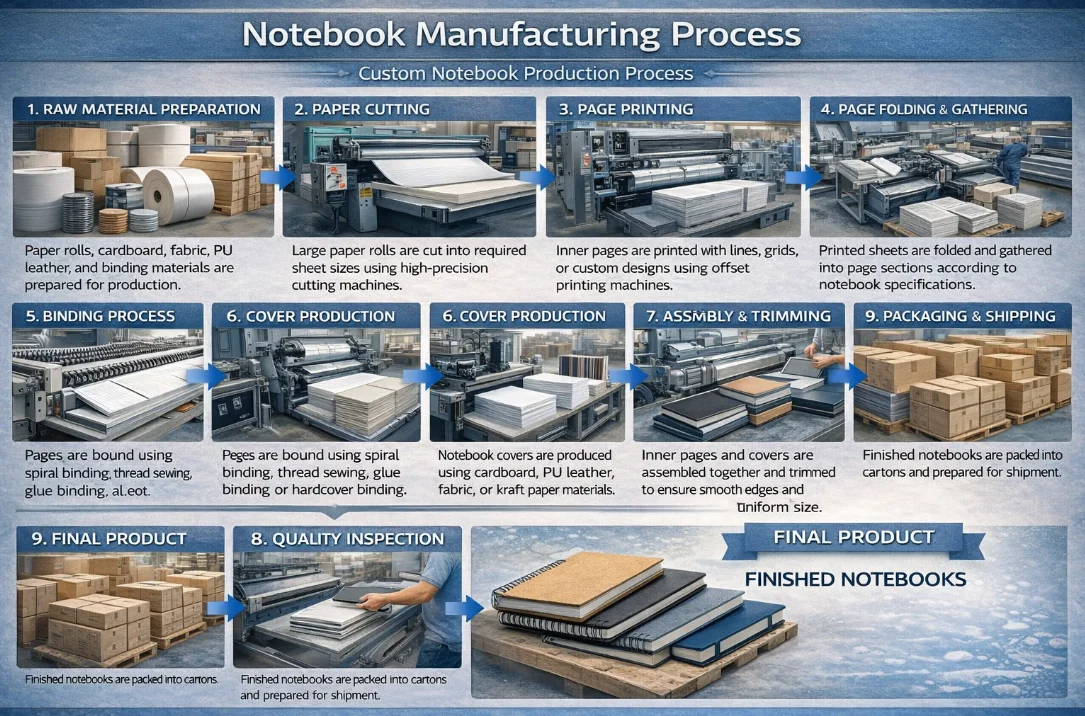 Chinese Factory Custom Journal Printing Spiral Notebook Printing Offset Notebook Custom Book Printing Service