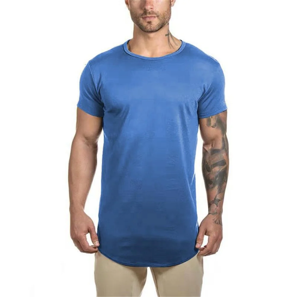 
 Оптовая продажа, простые мужские футболки, чистые футболки для тренажерного зала, мужские футболки из 95 хлопка и 5 спандекса с принтом на заказ  