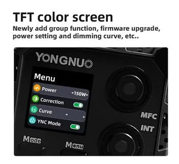 YONGNUO 150W Ultra Powerful Handheld Live Streaming Fill Light With Built in Battery Durable Metal Mini Bowens for Photography detail image
