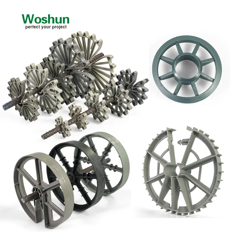 Woshun 5/8"- 4-1/2" 15mm-115mm Plastic Lock Wheel Spacer Rebar Wheel Spacers Pile Cage Lok Wheel Spacer Fit Rebar Chair #3 to #9