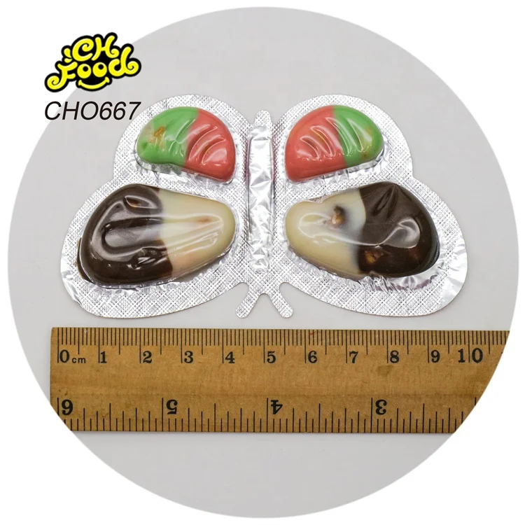 Wholesale 5in1 Four Flavor Chocolate Jam with Mini Cookie Ball OEM Butterfly Shape Chocolate Bisuits Candy Toy for Kids Halal