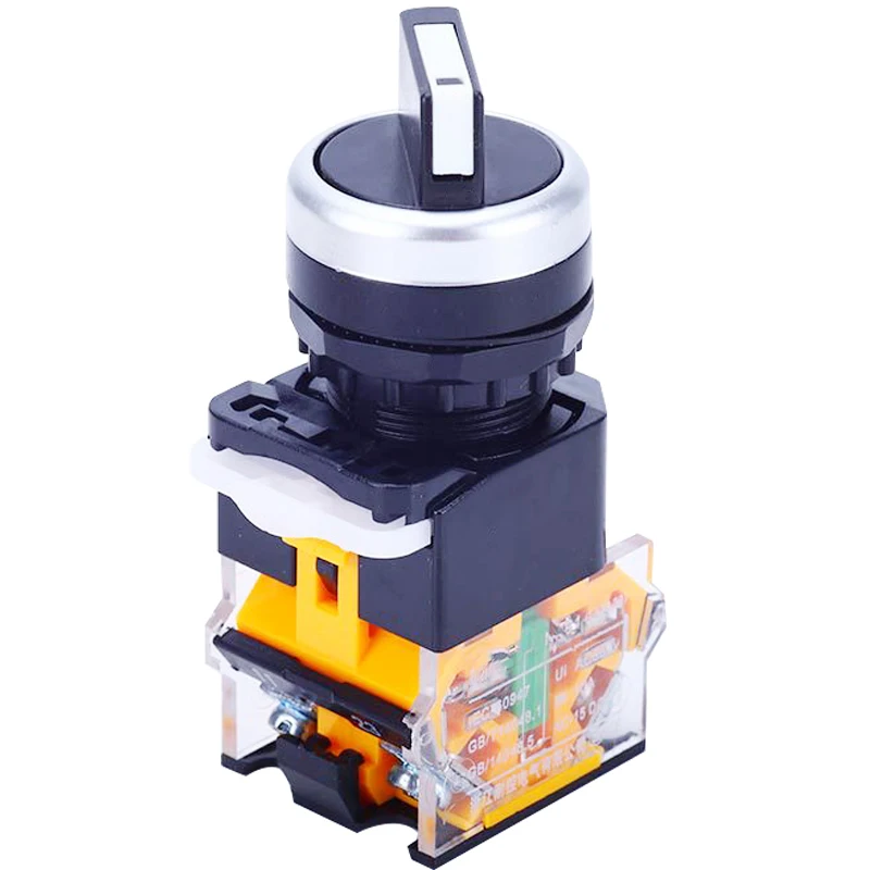Bouton-poussoir Rotatif LA38-11XD/2 Lumineux 22mm – 2 Positions Verrouillage Avec LED Multicolore – Idéal Pour Commande Industrielle
