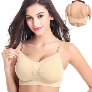 High Quality Hands Free Pumping Pregnancy Top Open Button Maternity Full Cup Seamless Big Boobs Big Size Bra Nursing Bras