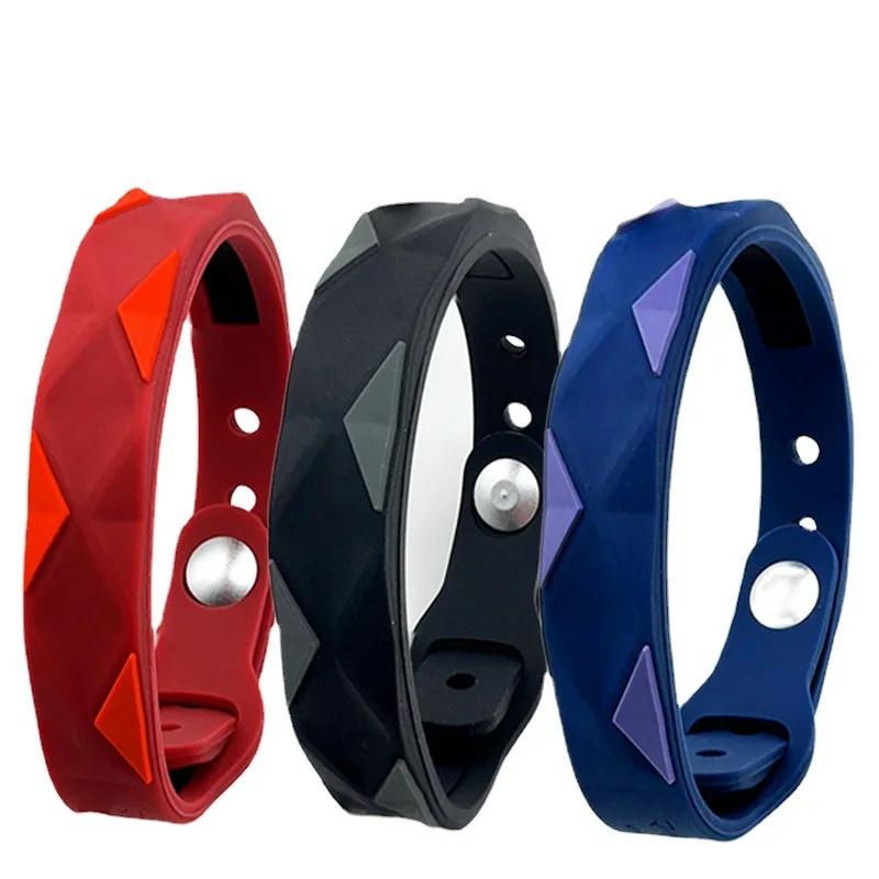 Diamond-shaped Adjustable Buckle Negative Ion Anti-static Sports Balance  Static Eliminating Silicone Energy Bracelet Jewelry