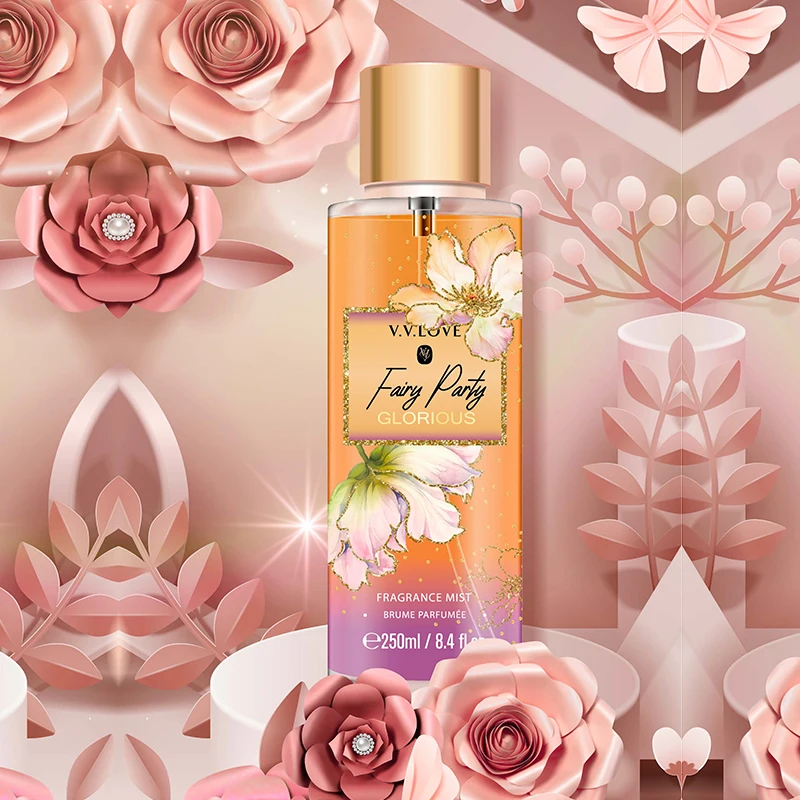 V.V.LOVE Top Brand VL250ML Well-designed Stickers Peach Blossom Fragrance Lower Minimum Order Quantity Body Mist for Woman