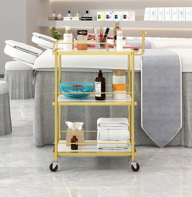 Luxury Trolleys For Beauty Salon Furniture Nail Gold Hair Spa Salon ...