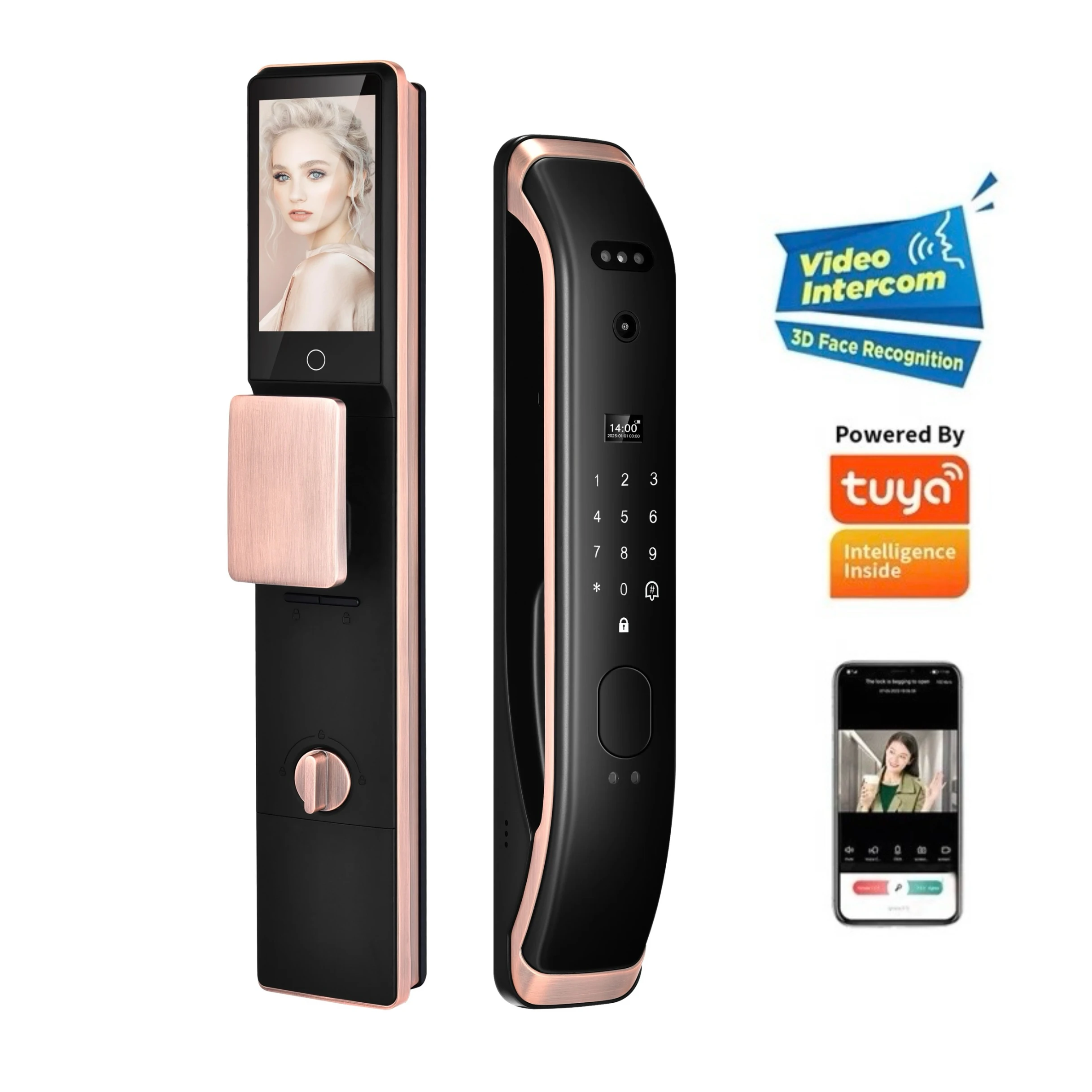 Tuya Remote 3D Face Recognition Cat's Eye Camera Fingerprint Video