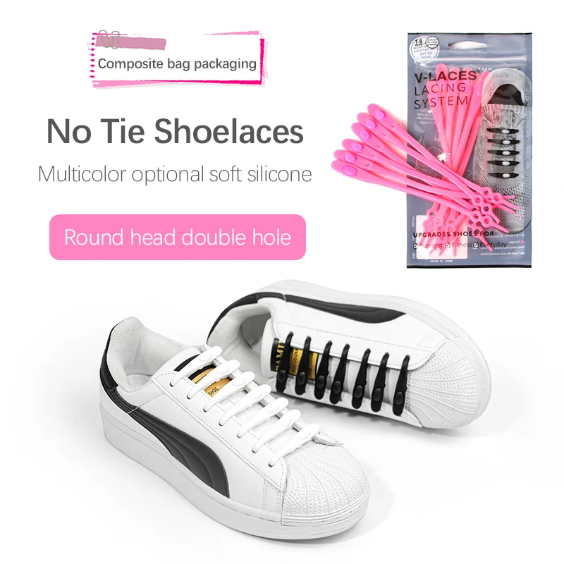 24 Pieces Elastic Silicone Shoelaces, No Tie Shoelaces For Kids And Adults,  Colorful Elastic Silicone Shoelaces, Silicone Shoelace For Sports Shoes Ru