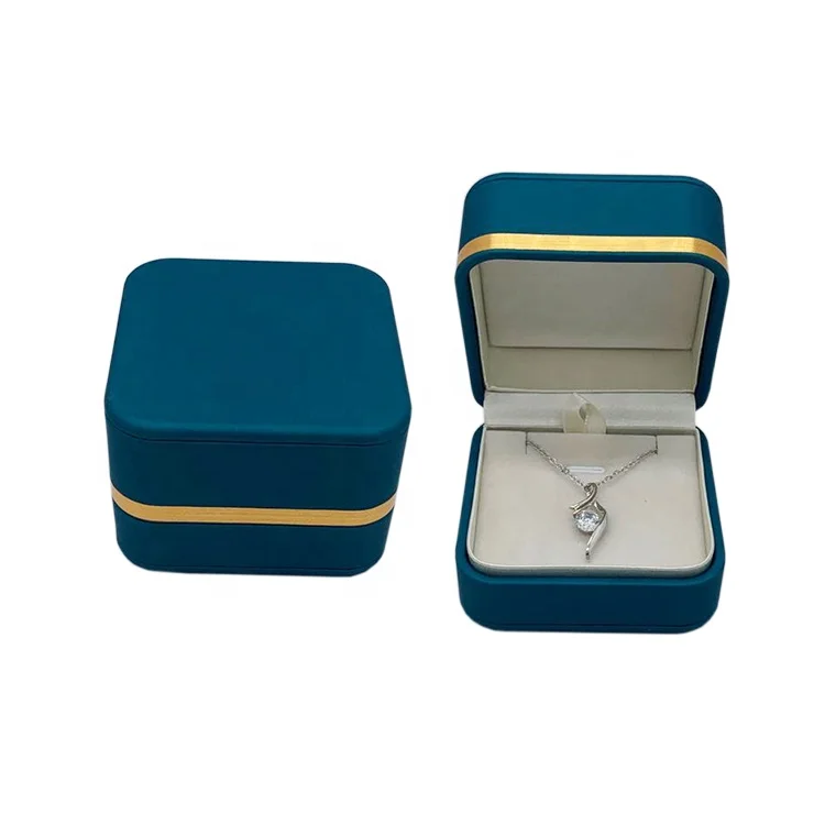 pendant necklace eco friendly PU leather storage luxury gift velvet custom jewelry packaging box