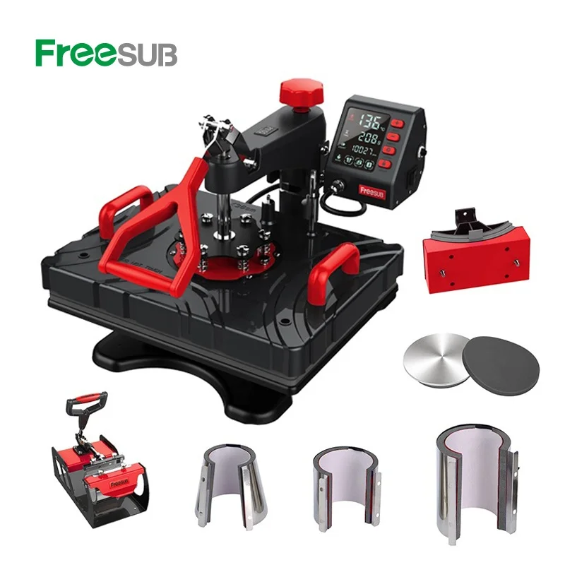 USED 5in1 Sublimation Heat Press Transfer Machine 110V 1000W Heating Press