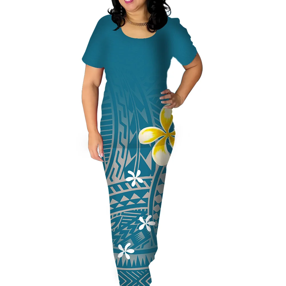 Samoan Puletasi Crewneck Casual Dresses Island Maxi Dress 2pcs ...