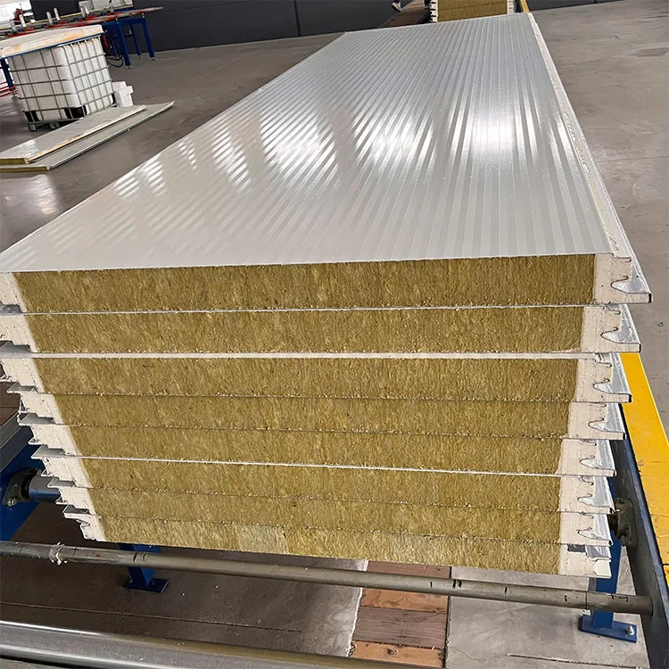 Cold Room Exterior Wall Cladding Rock Wool Sandwich Panel Decorative ...