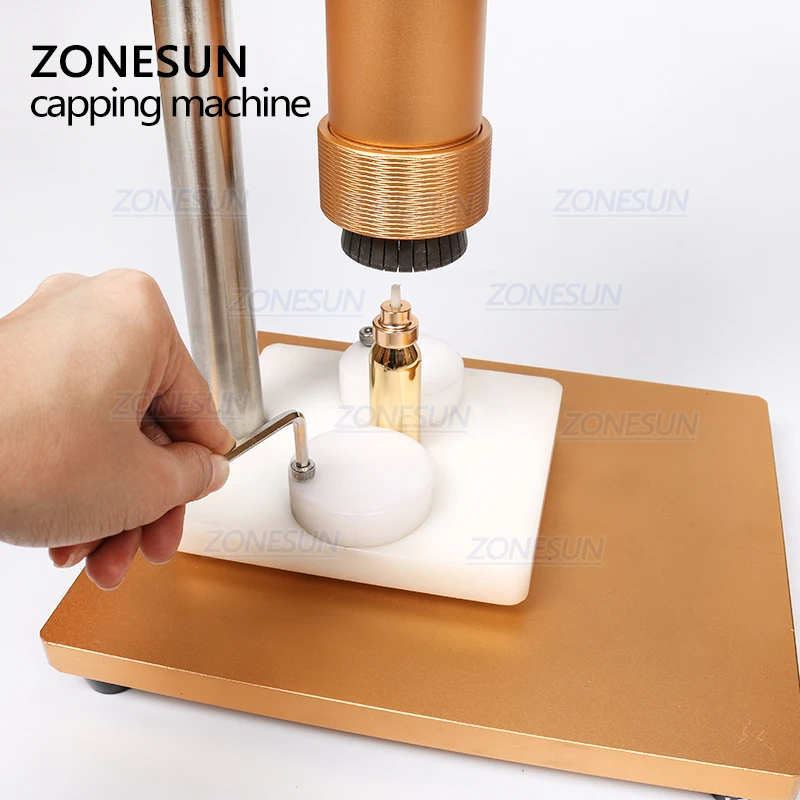 ZONESUN ручная машина для обжима крышки духов кольца стеклянных бутылок