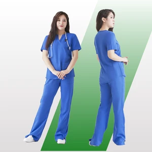 High Quality Hospital Nurse Uniform Sets Custom Logo Nursing Scrubs with Spandex for Wholesale Nurse Uniforms