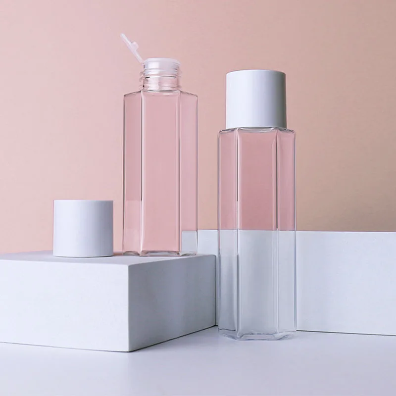 Custom 80ml 90ml 110ml 130ml Cosmetic Lotion Toner Bottle Unique Hexagon Face Cream Plastic Bottle