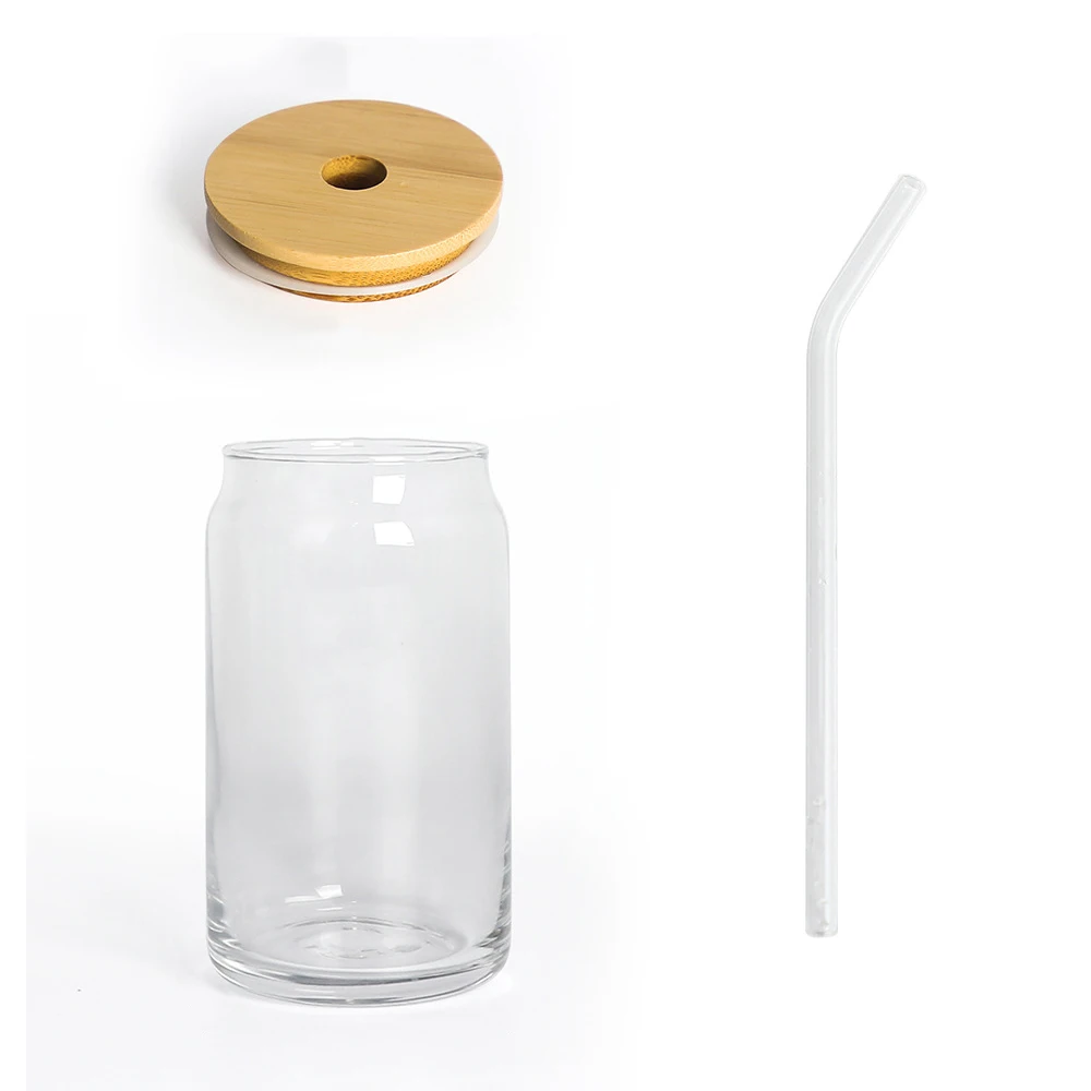GLASS CUP- 16OZ CUP WITH BAMBOO LID AND GLASS STRAW- FITNESS LFT HVY SHT