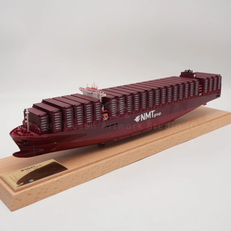 【LA】Tilpasset 45 cm NMT-håndverksmodell av lasteskip i målestokk 1:888 – høykvalitetscontainermodell for forretningsgaver