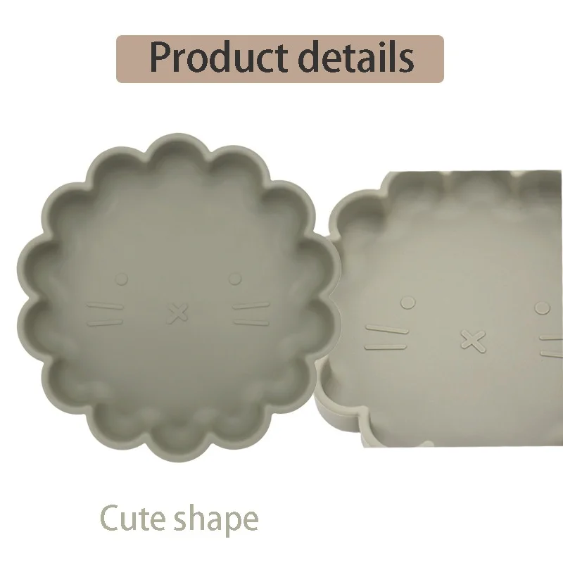 Cartoon Lion and Flower-Shaped Silicone Tableware Tasteless Food Grade Kids Dining with New Suction Cup Design manufacture