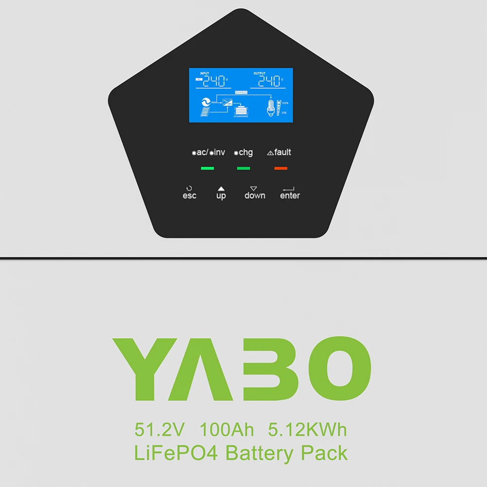 YABO 48V 100Ah Stackable LiFePO4 Battery for Home Automation Systems