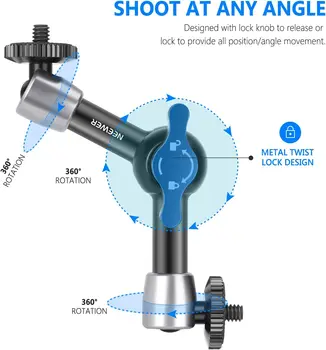 NEEWER 15cm Adjustable Friction Magic Arm with 1/4" Screw on Both Ends Compatible with SmallRig Cage Flash LED Light Mic Monitor detail image