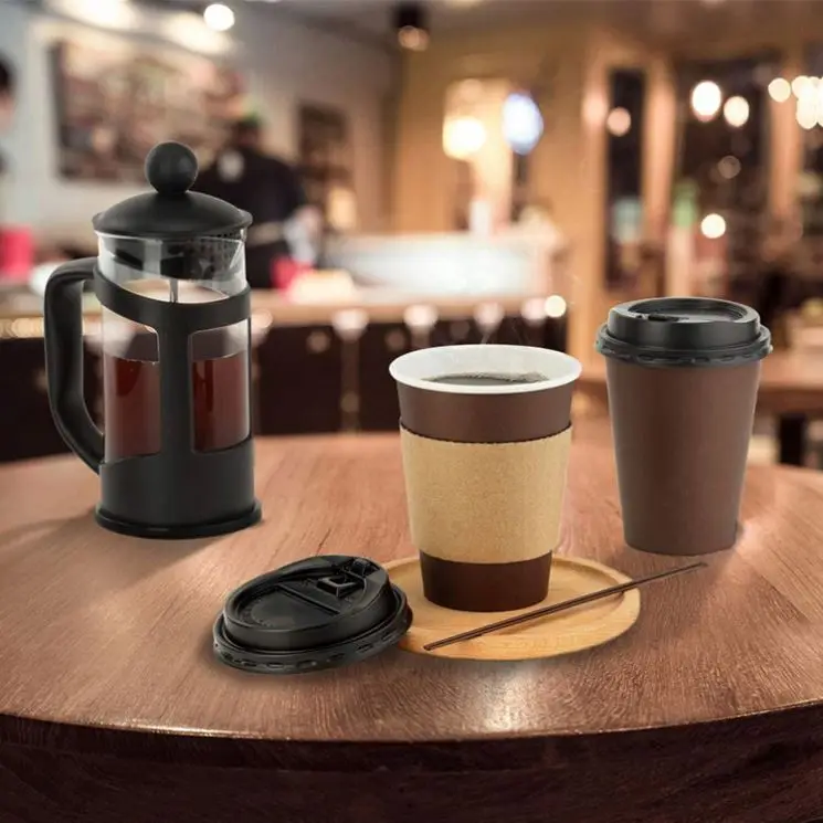 Индивидуальные печатные коричневые бумажные стаканчики, одноразовые бумажные стаканчики