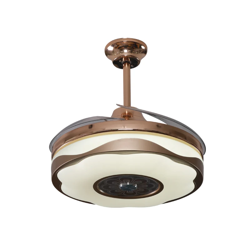 42英寸金色水晶天花板可伸缩风扇,带遥控ventiladores de techo